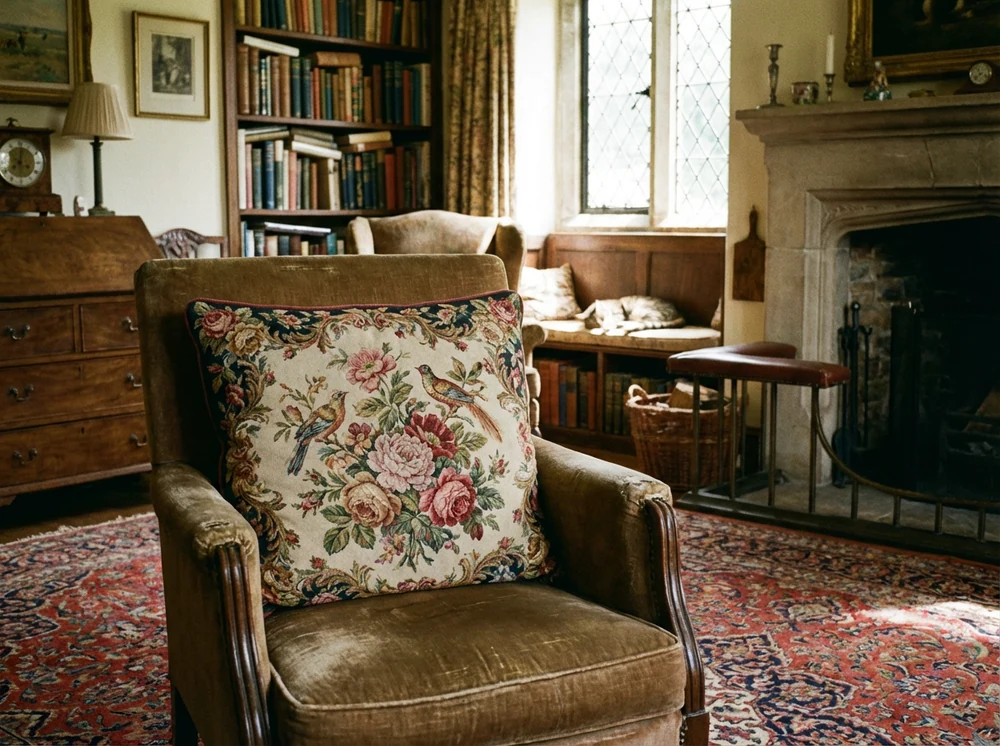 Vintage-Inspired Floral Pillow