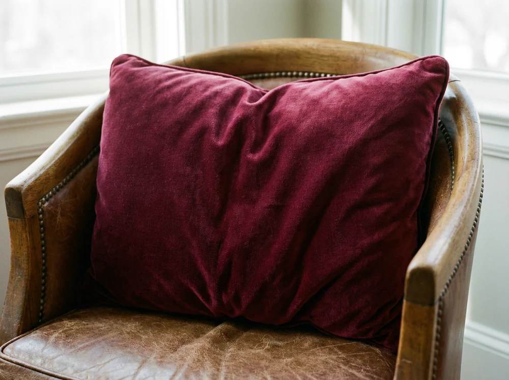 Burgundy Velvet Cushion